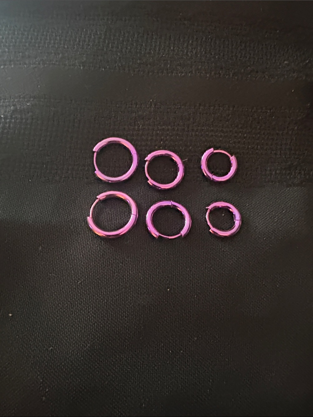Unbranded Purple Hoop Earring Set - 6-Pair Lightweight Hoops